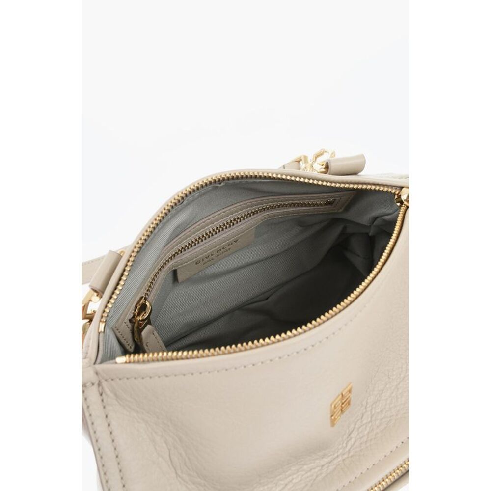 Hammered Leather Shoulder Bag PANDORA with Gold-Effect Logo - Picture 5 of 5